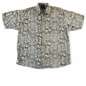 Vintage Pioneer Pace Shirt‎ Men Large Safari Elephant 100% Rayon